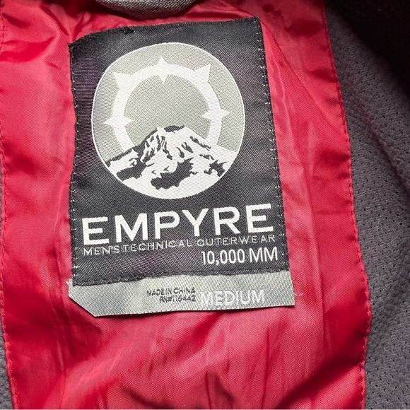 Empyre Men’s Medium Snowboard Ski Pants Red and Gray Lined 10K Waterproof - Picture 2 of 12